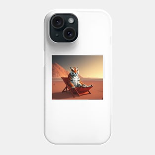 Tiger Relaxing On Mars Phone Case