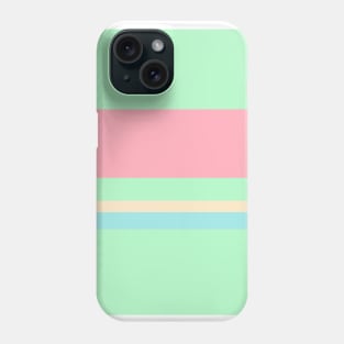 A rare setup of Soft Pink, Blue Lagoon, Light Mint and Bisque stripes. Phone Case