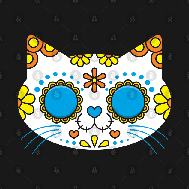 Sugar Skull Cat by Kitty Cotton