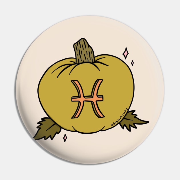 Pisces Pumpkin Pin by Doodle by Meg