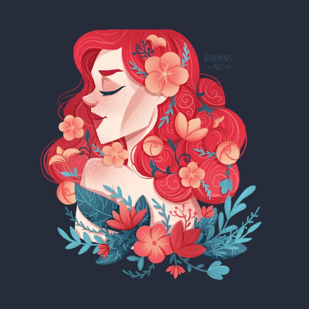 Redhead Spring girl by Karmina Art