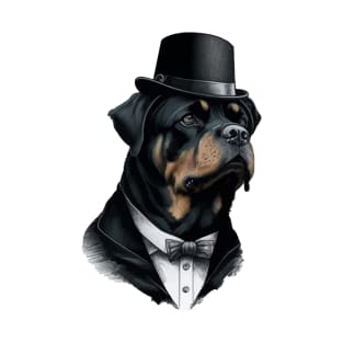 Rottweiler Funny Top Hat T-Shirt