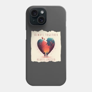 Always together, hearts united Phone Case