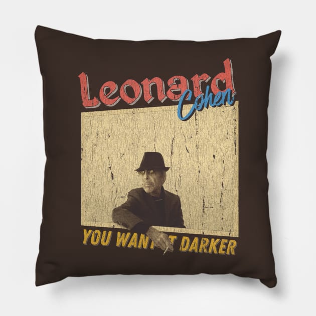 Leonard Cohen Vintage 1934 // You Want It Darker Original Fan Design Artwork Pillow by A Design for Life