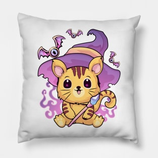 Witchy Cat kawaii pastel goth Pillow