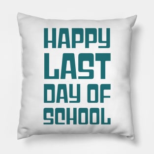 Happy Last Day of School Groovy Teacher Student Graduation Pillow
