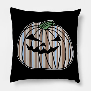 Light Blue Stone Stripes Halloween Horror Pumpkin Pillow