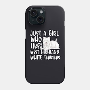 Just A Girl Who Likes West Highland White Terriers Phone Case