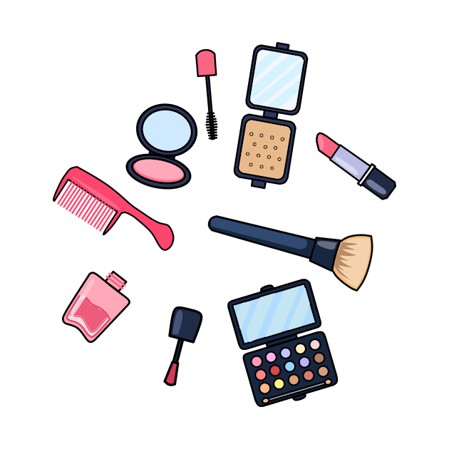 Cosmetics / make-up cartoon illustration by Miss Cartoon