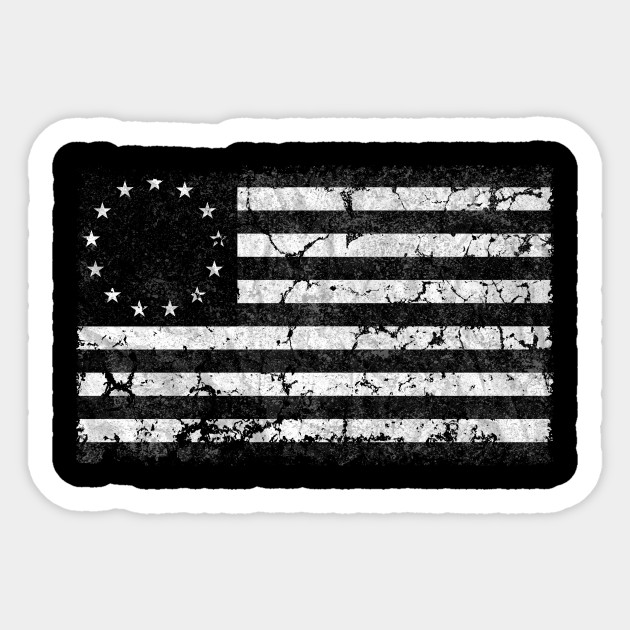 Us Flag 1776 Black And White Usa 1776 Flag Black White Sticker Teepublic
