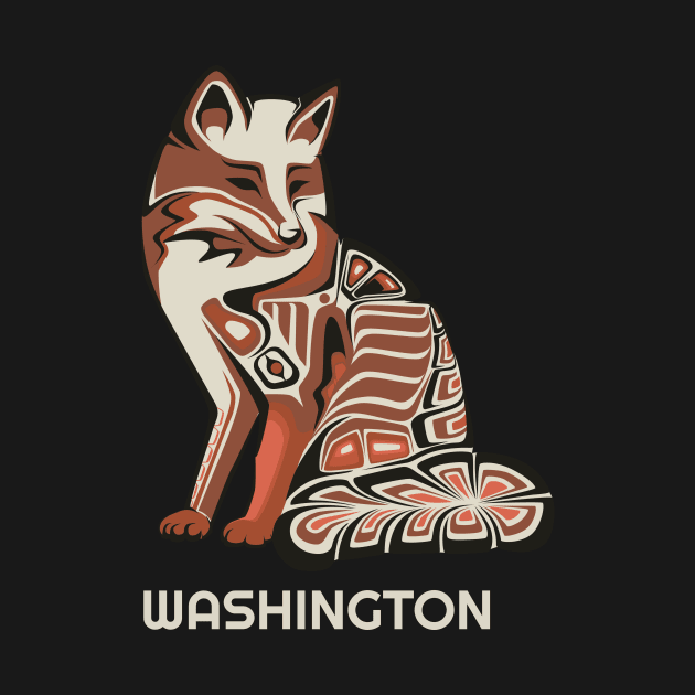 Washington Native American Tribal Fox Haida Style Wildlife Animal Lover Lover by twizzler3b