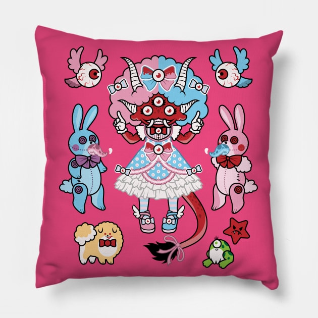 Eye Am Kawaii Krampus Pillow by JenniferSmith