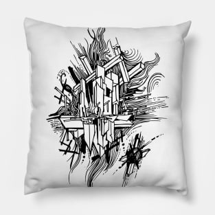 Abstract doodle line art Pillow