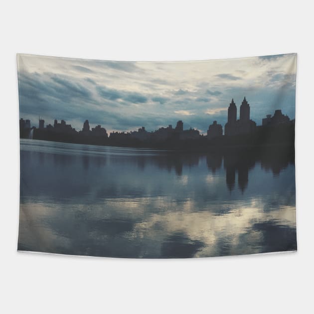 Dark Moody Sunset at Central Park Tapestry by Ocera Photo