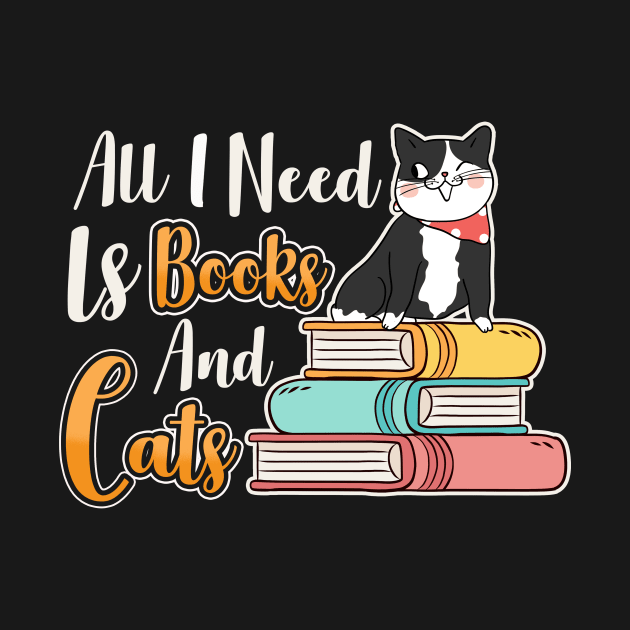 All I Need Is Books And Cats Cute Bookworm Cat by theperfectpresents