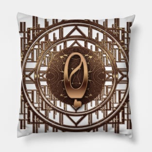 q letter in vintage gold art nouveau style monograms initials Pillow