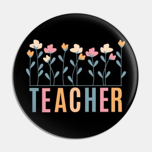 Floral Teacher , Teacher Appreciation , Retro Comfort Teacher , Back To School , Unisex Custom Teacher , Teacher Gift Pin