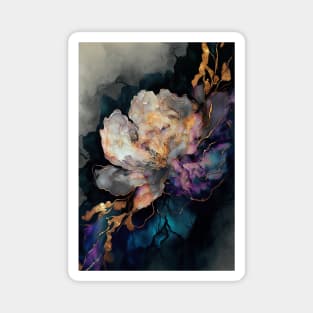 Golden Peony - Abstract Alcohol Ink Resin Art Magnet