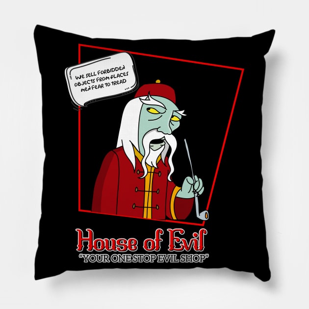 House of Evil Pillow by Teesbyhugo