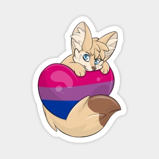 Bi Flag-Heart Fennec Fox Magnet