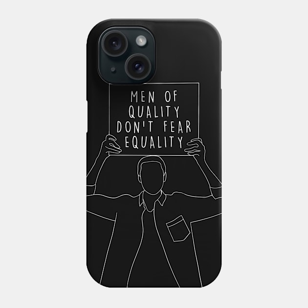 Feminist man protesting for equal rights Phone Case by Sara Vissante