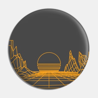 Yellow Synthwave Pin