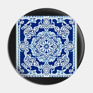 Lapis Blue Aesthetic Pattern Pin