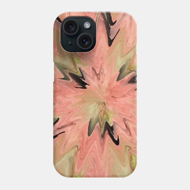 Orange Fall Fluid Pour Floral Phone Case by Moon Art