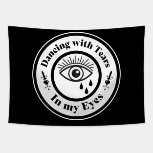 Dancing with tears in my eyes - Old school vintage tattoo white version Tapestry