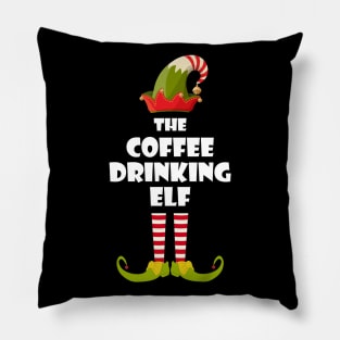 Coffee Drinking Elf Pillow