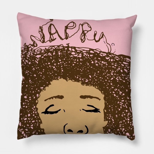 Happy To Be Nappy Pillow by lodesignshop