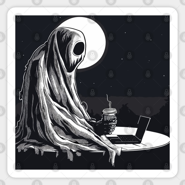 Spooky Ghost Work - Spooky Season - Sticker | TeePublic