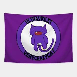 ULTRAVIOLET VERY CRAZY CAT Tapestry