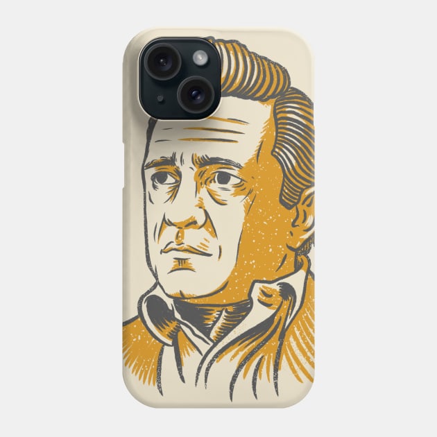 Johnny Cash The Man in Black Phone Case by Travis Knight