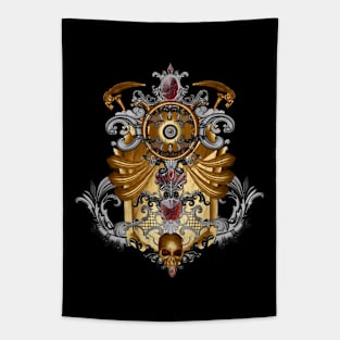 Elegant decorative shield with skull Tapestry