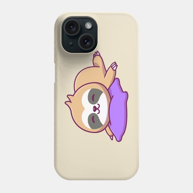 Cute Sloth Sleeping On Pillow Phone Case by Catalyst Labs