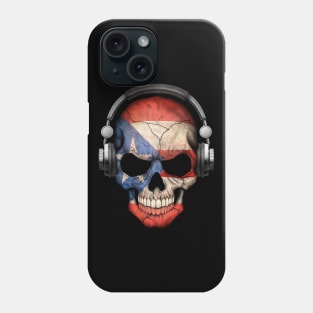 Dark Skull Deejay with Puerto Rican Flag Phone Case