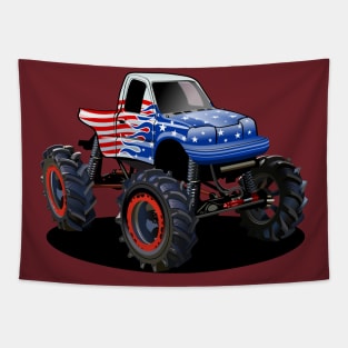 Cartoon monster truck Tapestry