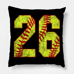 Fastpitch Softball Number 26 #26 Softball Shirt Jersey Uniform Favorite Player Biggest Fan Pillow