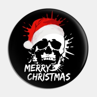 Merry Christmas Santa Claus Skull Pin