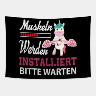 Unicorn Muscles Weightlifting Tapestry