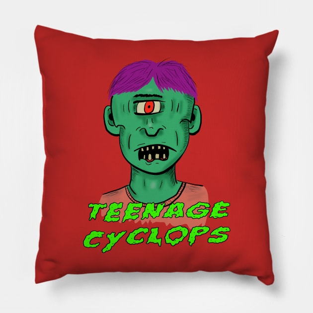 Teenage Cyclops Pillow by YesElliott