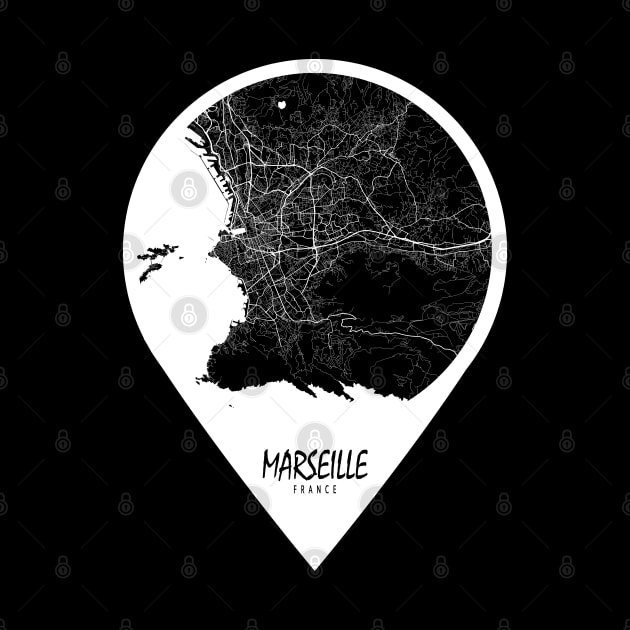 Marseille, France City Map - Travel Pin by deMAP Studio