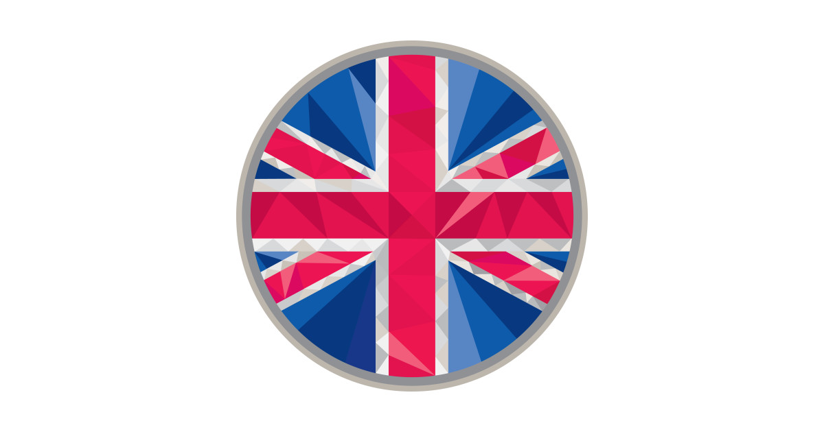 Union Jack Uk Gb Flag Circle Low Polygon Low Polygon Sticker