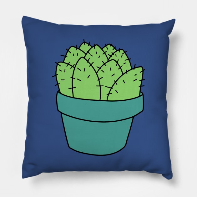 Green-Blue Potted Succulent Pillow by saradaboru