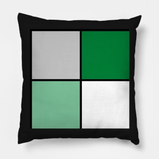 TWO TONE GREEN LIGHT GREEN SQUARE MINIMALIST GRAY BLOCK BLACK LINE RETRO GEOMETRIC SEAMLESS PATTERN FOR SUMMER Pillow