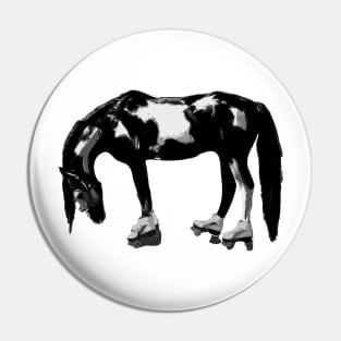 Funny Sad Skater Horse Pin