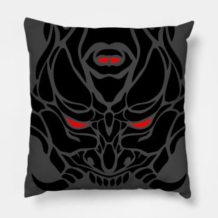 black oni mask simple design Pillow