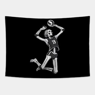 Volleyball Skeleton Player Cute Sport Player For Boys, Girls Tapestry