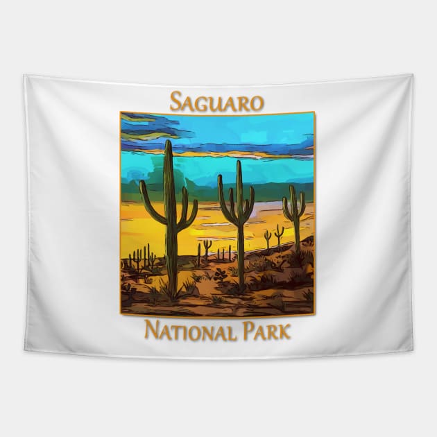 Saguaro from the Saguaro National Park in Arizona Tapestry by WelshDesigns